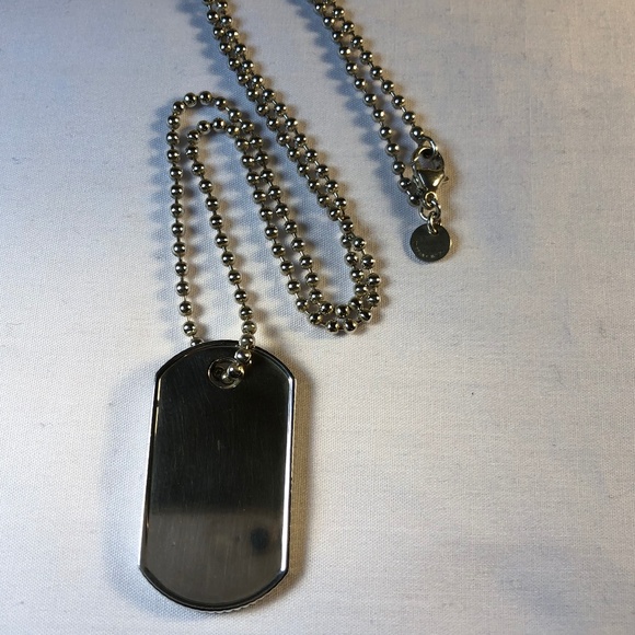 tiffany coin edge dog tag